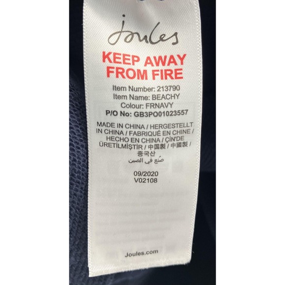 Joules Sweatshirt Womens US 8 Navy Beachy Snap Button Funnel Neck Pullover - Picture 11 of 12